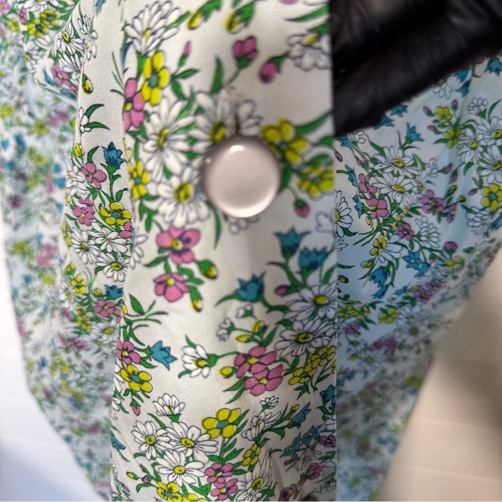 Vtg Sears women’s floral house coat dress button up Side Pocket guesstimate 16 - Picture 6 of 12